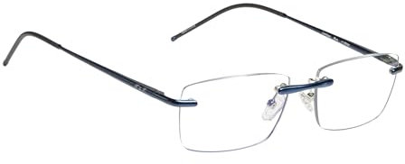 Edison & King Lesebrille Limitless - Randlose Lesebrille mit dünnen Bügeln - entspiegelt - gehärtet (Blue, +2,00 dpt)
