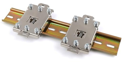 LINTRA Din Rail Mount Clip, 2 Stück Hutschiene Clips und 20 cm Schaltschrank Schiene, 6 Löcher Din Rail Montagehalterung Klemme mit Schrauben, für Leiterplattenmontage Projekte