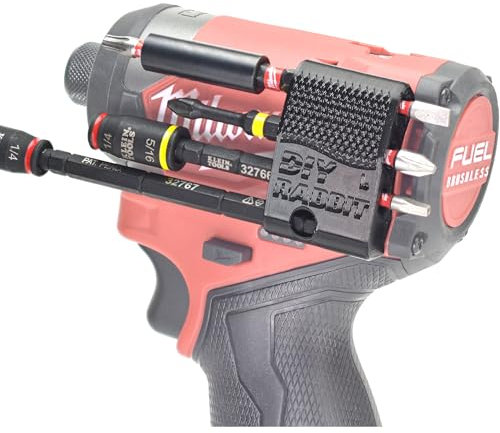 DIY Rabbit Bit Holder for Milwaukee M12 Gen 3 Fuel Impact Drivers with 7 Magnetic 1/4 Hex Bit Set Organizer. Custom Made for M12 Fuel 3453-20 & 3404-20, M12 tools accessories (Left Side)