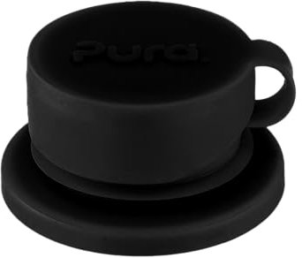 Pura Sport Big Mouth Silikon-Sportdeckel – plastikfrei, auslaufsicher, medizinische Qualität, passend für alle Flaschen, Schwarz