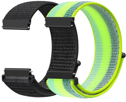 Runostrich Nylon Armband 18mm 19mm 20mm 22mm 24mm Sport Loop Schnellverschluss Uhrenarmband Aatmungsaktive Verstellbarer Ersatzarmband für Damen Herren