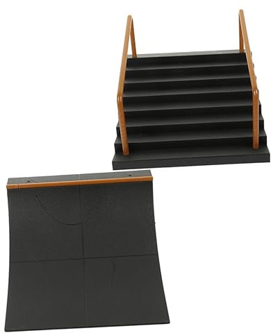 Abaodam Finger Skateboard Park Rampe Satz Kinder Indoor Fingerskateboard Rampen Zubehör Für Griffbrettspiele Mit 2 Plastik Skatepark Hindernissen