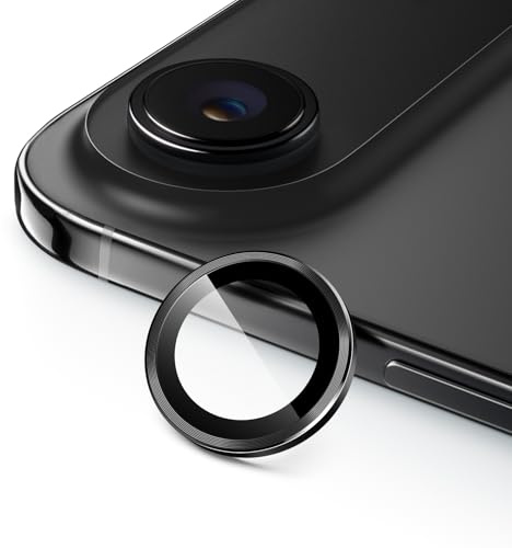 JETech Camera Lens Protector for iPhone Air, Black, 1 Set | 9H Tempered Glass, Metal Individual Ring Cover, Easy Installation Tray, HD Clear
