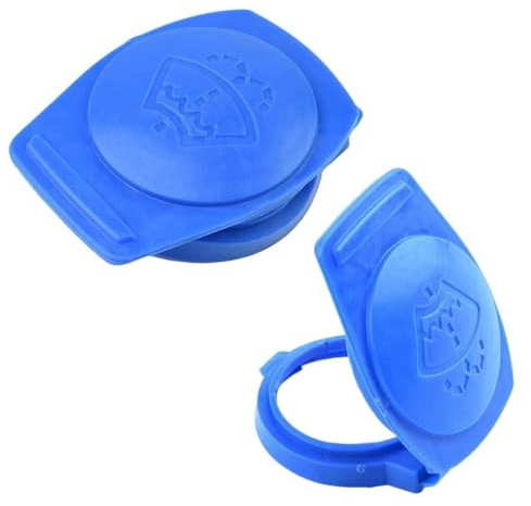 Quesuc 2 Pcs Deckel Für Scheibenwaschbehälter 3Q0955455 Kompatibel Mit Vw Passat Polo Golf Tiguan Touran, Audi, Skoda, Seat, Porsche Waschwasserbehälter Deckel, Scheibenwischer Deckel Zubehör, Blau