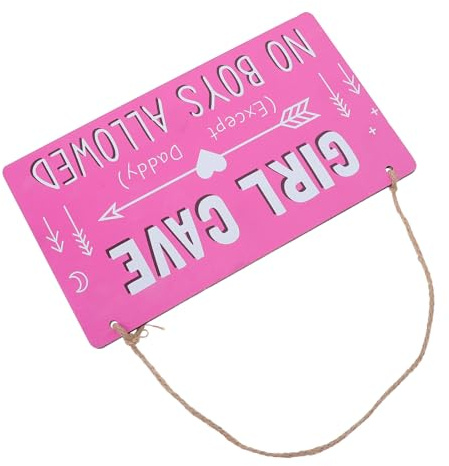 HAMPPLIES Türschild Mädchenzimmer Holz 26X15cm Wanddekoration für Teenager Türschild „ für Mädchen“ mit Aufhängung Zimmerdeko für Schlafzimmer