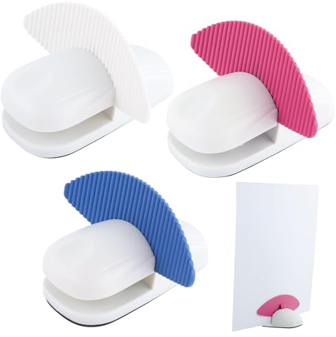 Lot de 3 porte-documents pour saisie, support de papier de bureau antidérapant avec pince, support de copie portable A4 pour bureau, saisie et lecture (blanc bleu rouge)
