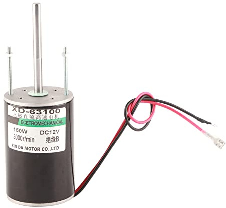 Haofy Moteur CC à Brosse Haute Vitesse 150 W, Grand Moment de Force, Utilisation Sûre, Rotation CW/CCW, pour Machine à Polir/machine de Découpe/batteur à œufs, Faible Perte de Chaleur (12V3000 tr/min)