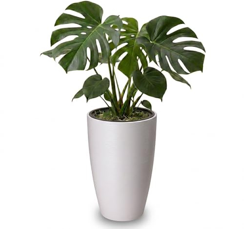 matches21 HOME & HOBBY Großer Blumentopf CALMO licht-grau für innen, außen - 29 x 48 cm Pflanztopf rund wetterfest