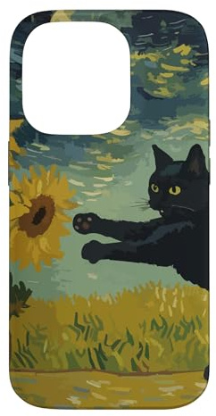 Funny Van Gogh Sunflowers Cat Meme Van Gogh Art Graphic Case for iPhone 14 Pro