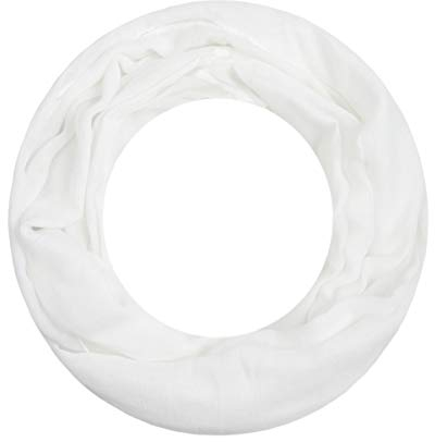 Majea Loop Alice schmaler Damen-Schal Loop Frühlingsschal Schlauchschal Rundschal Tuch uni unisex unifarben einfarbig Halstuch, Weiß, 160x52
