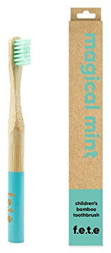 f.e.t.e | Magical Mint Kinder Bambuszahnbürste | Biologisch abbaubarer & kompostierbarer Griff | Recycelbare weiche Borsten | Nachhaltig | Vegan