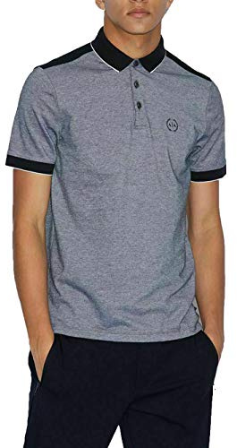 Armani Exchange Herren The Basic, Not So Basic After All Poloshirt, Blau, XXL