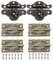 2 Pcs Antique Embossing Hasp Latch Lock Furniture Decorative Cabinet Jewelry Box Latch Lock with 4Pcs Mini Hinge and 28Pcs Screws