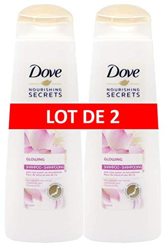 Dove Shampoo – Glowing Lotusblume - für seidiges und glattes Haar, 2er Pack (2 x 250 ml)