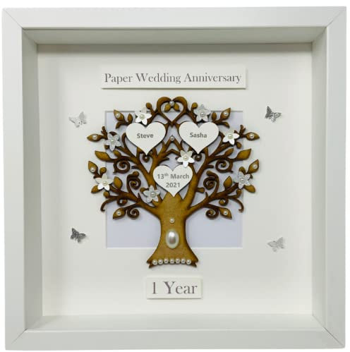 1st Paper Wedding Anniversary Personalised Family Tree Frame - CLA 1