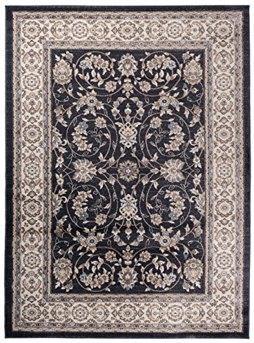 Carpeto Orientteppich Teppich Schwarz 120 x 170 cm Ornamente Klassisch Muster - Wohnzimmer Schlafzimmer Esszimmer