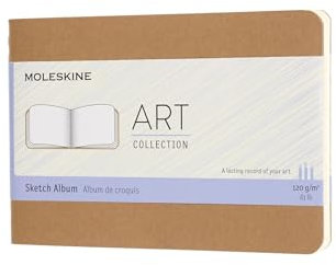 Moleskine Skizzenblock, Skizzenbuch (Papier für Bleistifte, Zeichenkohle, Stifte, Füllfederhalter und Marker, Softcover -Großformat 9 x 14 cm, 72 Seiten) Kraft Braun