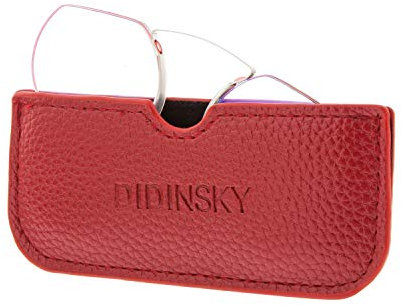 DIDINSKY Lesebrille für Damen und Herren Randlose. Blaulicht das Computerleser blockiert. Unzerbrechliche Anti-Glare-Brille im Taschenformat. Red +2.5 - HERMITAGE ROUND