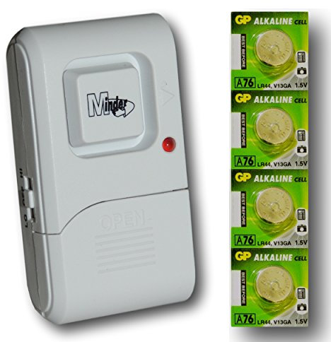 Minder Mini Window Glass Vibration Security Burglar Alarm for Homes, Cars, Sheds, Caravans, Motorhomes etc (1, With Extra Batteries)