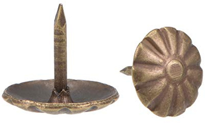 sourcing map 80Stk. Polsternagel 10mm Kopf Durchmesser Antik Gold | Runde Reißzwecken