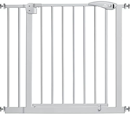 KIDIZ® Türschutzgitter Absperrgitter Treppengitter Kindergitter | Gitter Haustier | ohne Bohren | beidseitig schwenkbar, Farbe: Grau, Größe: 88-101 cm