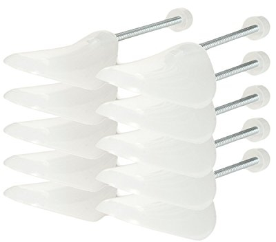 Incutex set da 5 paia di tendiscarpe taglia variabile 38-44, forme scarpe in plastica, transparente