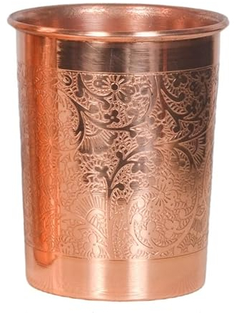 4 Stück Premium Qualität Hammered Copper Tumbler – 100% Pure Copper Tumbler für Wasser – Better Then Gläser, Safer Than Plastic (Design 8)