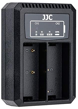 JJC Caricabatteria doppio USB per Olympus OM-D E-M1X, E-M1 Mark II, E-M1 Mark III, ecc. Fotocamere per Olympus BLH-1 Batteria