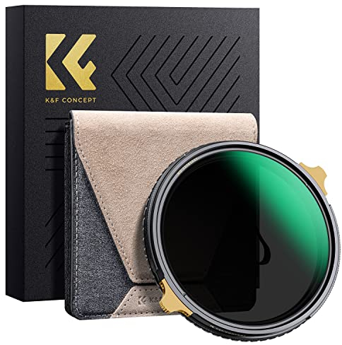 K&F Concept Nano-X Pro 2 en 1 Filtro Polarizador Variable ND2-32 (1-5 Pasos) Ultradelgado con Marco de Cobre Vidrio óptico HD con 36 Capas Revestimiento Nano