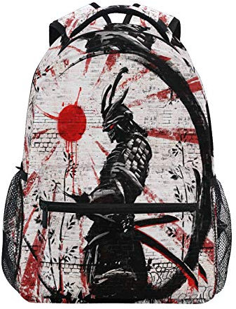 Backpack Japanese Samurai School Shoulder Bag Large Waterproof Durable Bookbag Laptop Daypack for Students Teens Girls Boys Elementary, Color21, One Size, Laptop