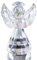 HDCRYSTALGIFTS - Statuetta a forma di angioletto, in cristallo, decorazione e ornamento natalizio, regalo da collezione (trasparente)
