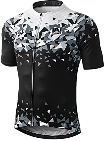 INBIKE Kurzarm Radtrikot Herren Damen Fahrradtrikot Shirt Jersey Atmungsaktiv Schnell Trocknen Funktionsshirt für Radsport Sport Outdoor-Aktivitäten Schwarz/Weiß XL