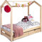 Sanmar Kinderbett Bett Hausbett 90x200 mit Lattenrost und Schubladen -Bettgestell aus Kiefer Holz für Haus Kinder - Jungen & Mädchen - Holzbett Baby Kinderzimmer Junge Deko
