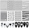 MWOOT 8 Blatt 3D Liebesherz Star Nagelsticker Abziehbilder,Schwarz-Weiss Selbstklebend Nagelaufkleber für DIY Nagelspitzen Dekoration,Nagel Aufkleber Abziehbilder Maniküre Dekoration