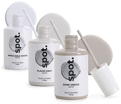 spot. Touch-Up Paint - Matt Finish, Quick Drying, Perfect for Cabinets, Walls, Windows, Doors, and Furniture Repair, 3 Colour Kit Matches 90% of Surfaces, Gray 3 Pack