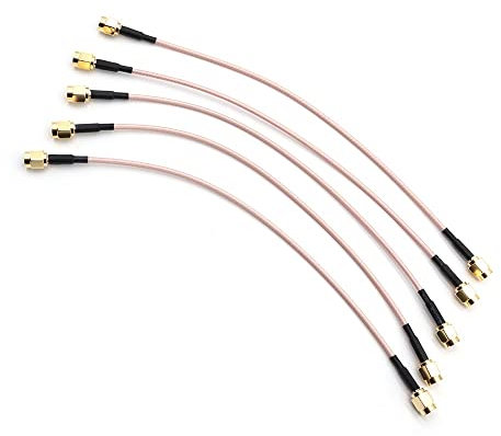 Fasizi 5 cavi da 7,8 pollici RG316 da SMA maschio a SMA maschio con linea di collegamento RF coassiale cavo coassiale antenna cavo adattatore ponticello - ago interno