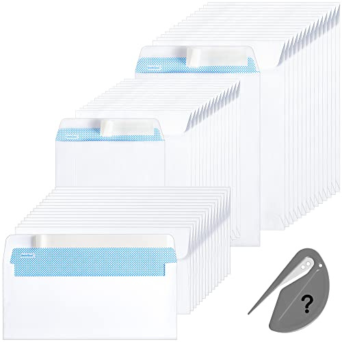 45 White Mailing Envelopes 100GSM Self Seal Greeting Card Envelope | Uncle Paul Mixed Sized Invitation for Posting Mailing Home Office and Ecommerce(15×DL+15×C5+15×C4+1×Opener) MX01