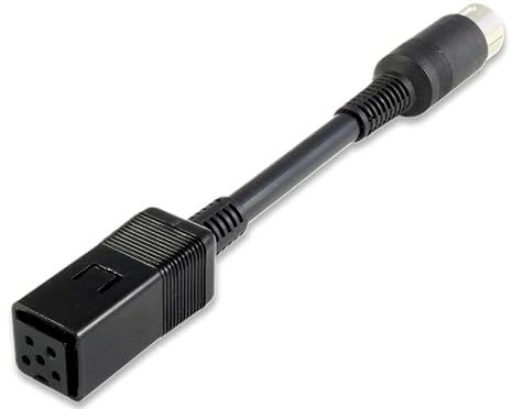 AirDrive Amiga 500 auf CD32 Netzteil-Adapterkabel - Adapter für Amiga 500 und CD32, Schwarz, 12V, Stecker auf Buchse