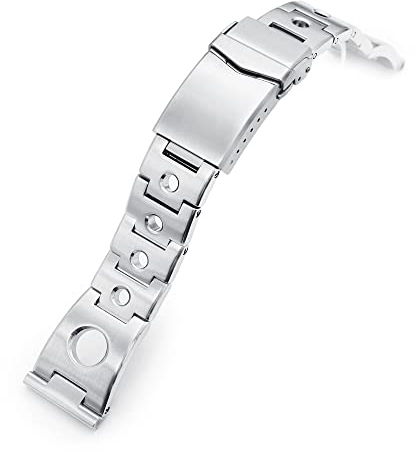 MiLTAT 22 mm Rollball-Uhrenarmband Universal gerades Ende, Edelstahl 316L gebürsteter V-Verschluss