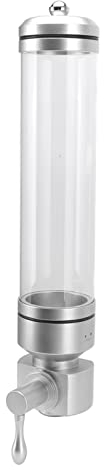Coffee Bean Container,Wall Mounted Acrylic Dry Food Dispenser,Cereal Grain Dispenser,Commercial Coffee Bean Storage Dispenser,Round Transparent Coffee Bean Display Jar for(Silver)