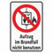 Indigos UG Aufkleber Aufzug im Brandfall Nicht benutzen 200x150 mm Hotel, Firma, Schutz, Kita, Arzt, Praxis, Wohnung Sicherheit Warnung