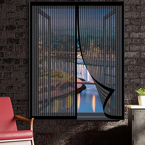 Fliegengitter Für Dachfenster 120 x 95 cm Fliegengitter Fenster In Verschiedenen Größen Auswählbar Magnet Fliegengitter Für Alle Universalfenster, Schwarz