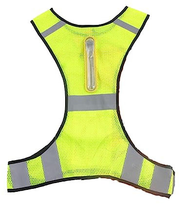 LED Warnweste Laufweste Reflektierende Streifen Sicherheitsweste mit Tasche für Joggen Reiten Outdoor-Aktivitäten in der Nacht - Gelb