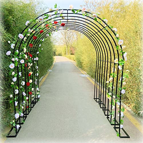 ALKOY 1Pc Plants Archway Iron Garden Arbor Arches Entrance Warch Outdoor Flower Garden Arch Trellis 200Cm High X 80Cm Wide Detachable Reusable/Rose/W280*H220Cm/110 * 87Inch