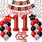 Luftballons 11. Geburtstag Mädchen Rot Schwarz Dekoration, Ballon Deko Tortendeko 11 Jahre Geburtstagsdeko Luftballon