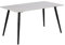 AC Design Furniture Wilford Esstisch für 6 Personen, Weiße Tischplatte, Schwarze Metallbeine, Hitze- und Kratzbeständige Keramikplatte, Rechteckiger Esstisch, B: 140 x H: 75 x T: 80 cm