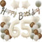 65. Geburtstag Deko Beige für Frau und Mann - Luftballons, Dekorationen und Party Zubehör