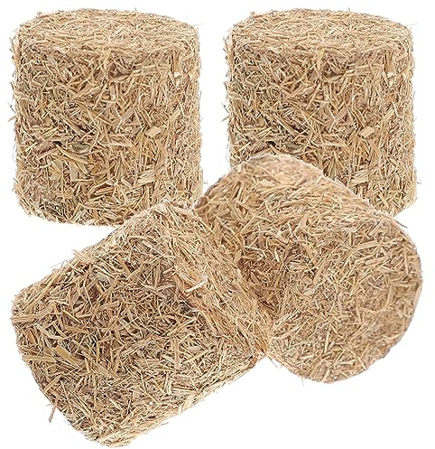 4 Piezas Mini pajar fardos de heno Falsos Mini Balas de heno Modelos Juguetes decoración de pajar de Escena al Aire Ornamento de Madera Accesorios Wok Decorar Decoraciones
