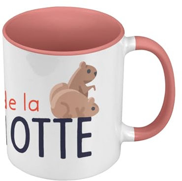 Mug de Couleur Qualité Premium Rose - Le Jour de la Marmotte Sieste Humour - Tasse avec anse et intérieur de couleur