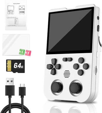 RUIZHI XU10 Retro Handheld Game Console 3D Game Video Game Console 3.5 Inch IPS Screen Linux RK3326S 64-bit 3000mAh for Kids
